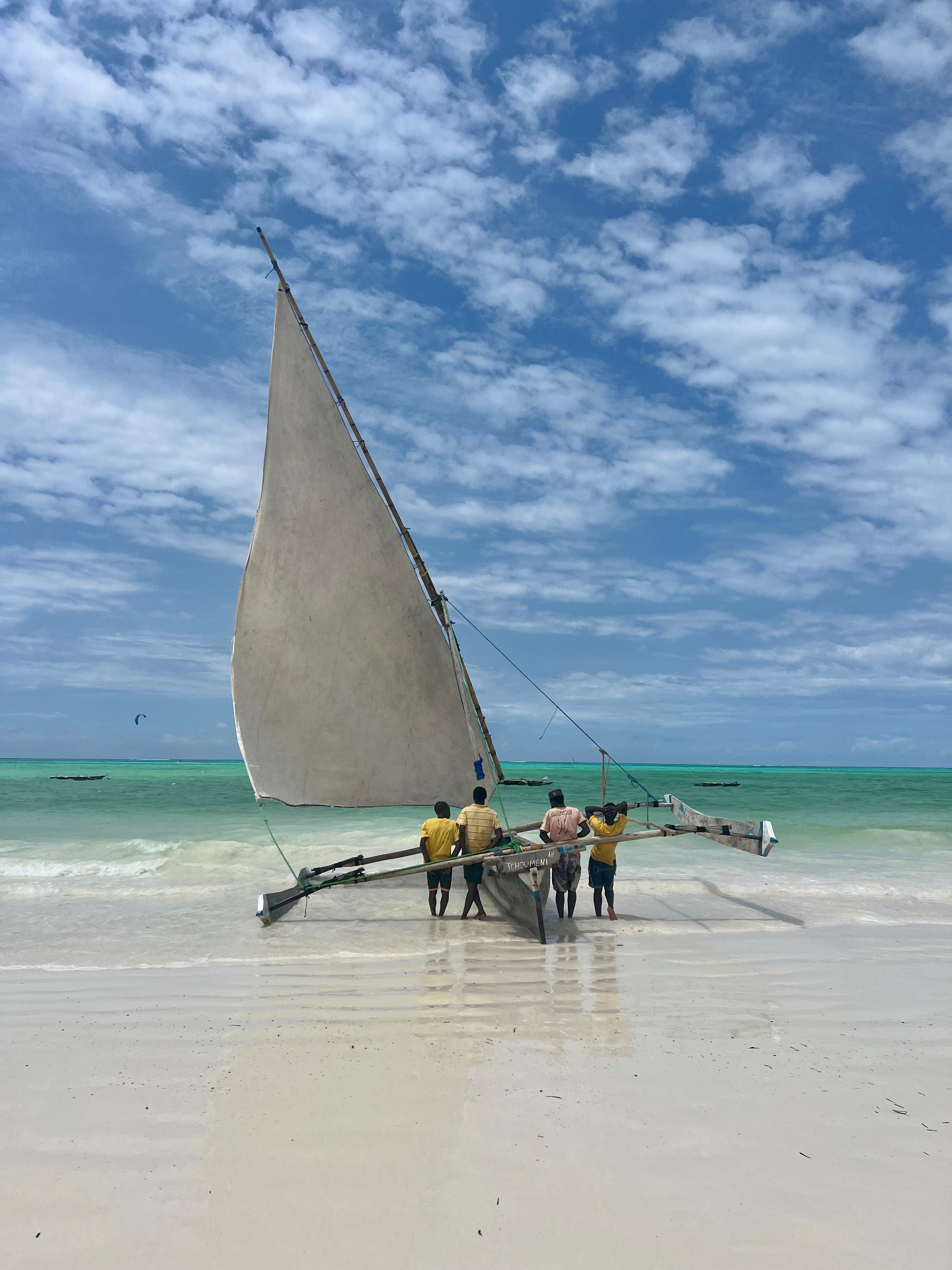Dhow sailors on a Zanzibar beach